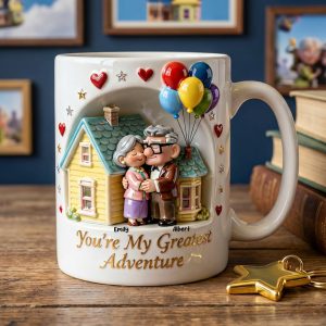 DSNY You Are My Greatest Adventure - Personalized White Edge-To-Edge Mug - Gift For Couples, Movie Fans NL122
