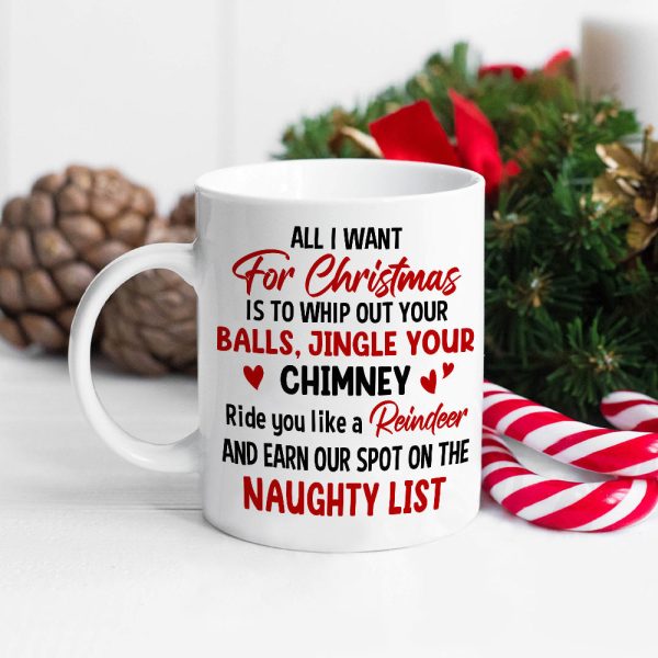 Earn Our Spot On The Naughty List, Personalized Coffee Mug, Gift For Couple