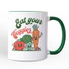 Eat Your Veggies Personalized Mug, Retro Cute Farmers Market Veggie Gift with Custom Name