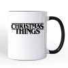 Eerie Christmas Things Vintage Personalized Mug, Handcrafted Retro Horror Gift with Custom Name