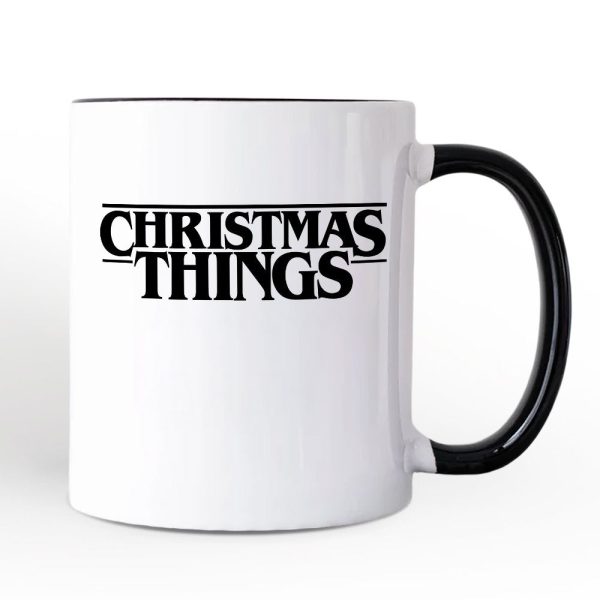 Eerie Christmas Things Vintage Personalized Mug, Handcrafted Retro Horror Gift with Custom Name