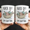 Eff Off, I'm Knitting, Fun Illustrated Design - Personalized Custom Coffee Mug - HOB056_MG