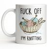 Eff Off, I'm Knitting, Fun Illustrated Design - Personalized Custom Coffee Mug - HOB056_MG