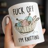 Eff Off, I'm Knitting, Fun Illustrated Design - Personalized Custom Coffee Mug - HOB056_MG