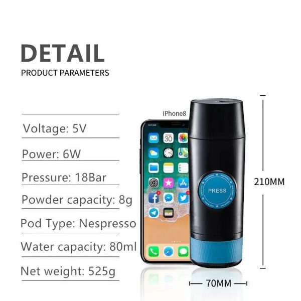 Electric Espresso Coffee Maker Portable Nespresso Coffee Machine