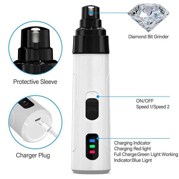 Electric Pet Nail Trimmer - USB Rechargeable