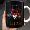 Elegant Black Tuxedo Mug Design For Magicians, Top Hat And Bow Tie - Personalized Custom Coffee Mug - FAM342_MG