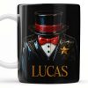 Elegant Black Tuxedo Mug Design For Magicians, Top Hat And Bow Tie - Personalized Custom Coffee Mug - FAM342_MG