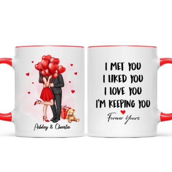 Elegant Couple I Met You I Love You Personalized Mug