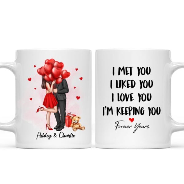 Elegant Couple I Met You I Love You Personalized Mug