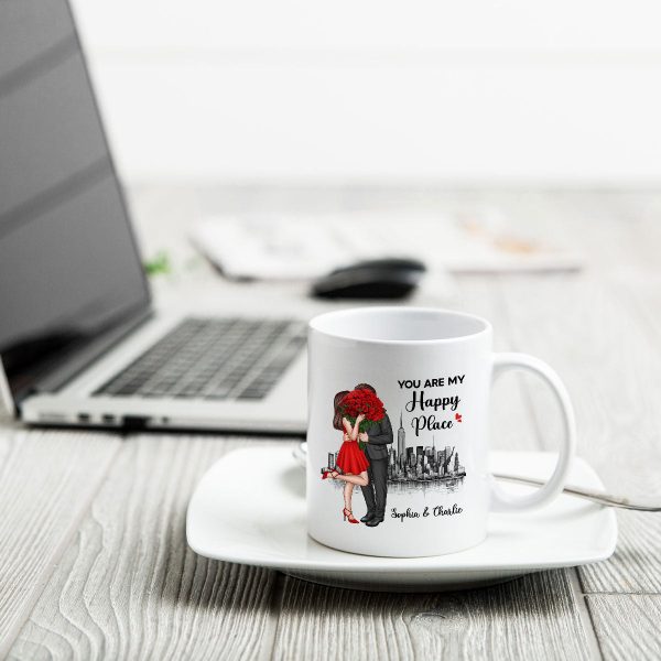 Elegant Couple Skyline Personalized Mug