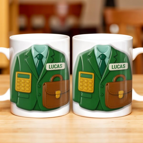Elevate Your Coffee Experience With Suit and Calculator Design - Personalized Custom Coffee Mug - GRAD305_MG