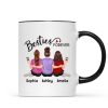 Embracing Back View Besties Sisters Forever Personalized Mug