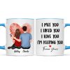 Embracing Couple Back View Finger Print Heart Personalized Mug