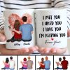 Embracing Couple Back View Finger Print Heart Personalized Mug