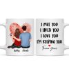 Embracing Couple Back View Finger Print Heart Personalized Mug