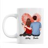Embracing Couple Back View Finger Print Heart Personalized Mug