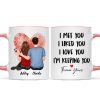Embracing Couple Back View Finger Print Heart Personalized Mug