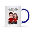 Embracing Couple Heart Names Personalized Mug