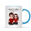 Embracing Couple Heart Names Personalized Mug