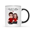 Embracing Couple Heart Names Personalized Mug