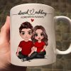 Embracing Couple Heart Names Personalized Mug