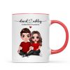 Embracing Couple Heart Names Personalized Mug