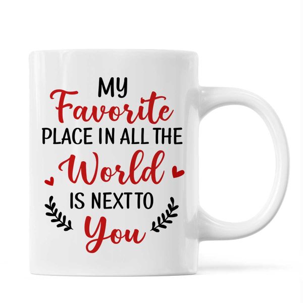 Embracing Couple Sitting Under Red Tree Personalized Mug