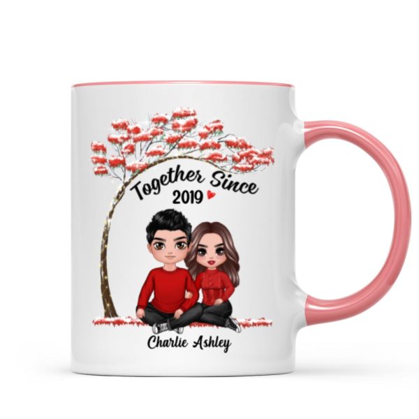 Embracing Couple Under Red Tree Gift For Him For Her Personalized Mug