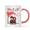 Embracing Couple Under Tree Personalized Mug