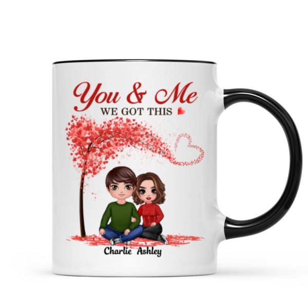Embracing Couple Under Tree Personalized Mug