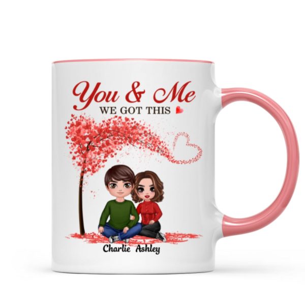 Embracing Couple Under Tree Personalized Mug