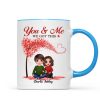 Embracing Couple Under Tree Personalized Mug