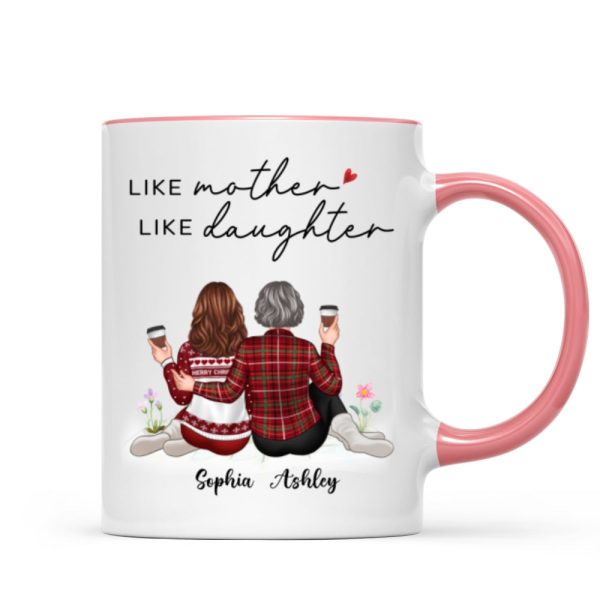 Embracing Mother Daughter Back View Personalized Mug