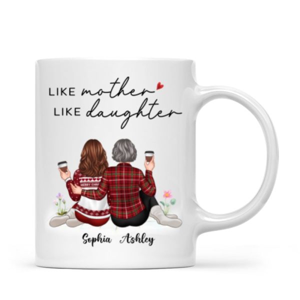 Embracing Mother Daughter Back View Personalized Mug