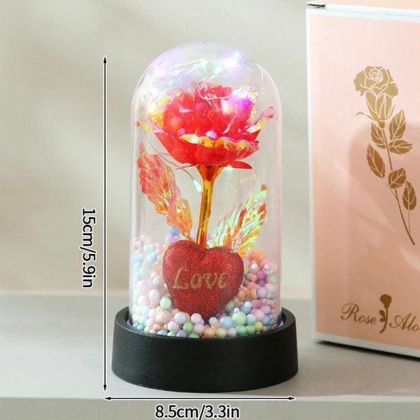 Enchanted Red Rose In Glass Dome