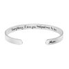 Engraved Couples Bracelet Bangle-Open Cuff with Heart & Letter