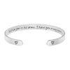 Engraved Couples Bracelet Bangle-Open Cuff with Heart & Letter