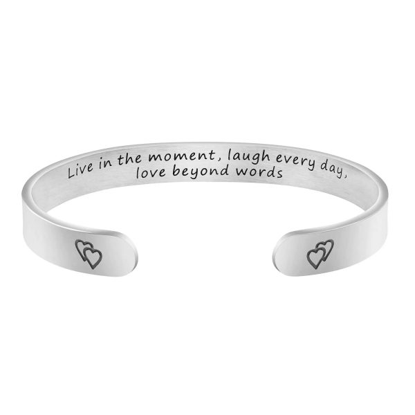 Engraved Open Bangle Bracelet