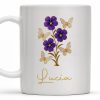 Enjoy The Delicate Beauty Birth Flowers And Butterflies - Personalized Custom Coffee Mug - DTG032_MG