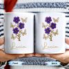 Enjoy The Delicate Beauty Birth Flowers And Butterflies - Personalized Custom Coffee Mug - DTG032_MG
