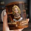 Enjoy The Magic Of Books With Girl Reading Design - Personalized Custom Coffee Mug - BLV085_MG