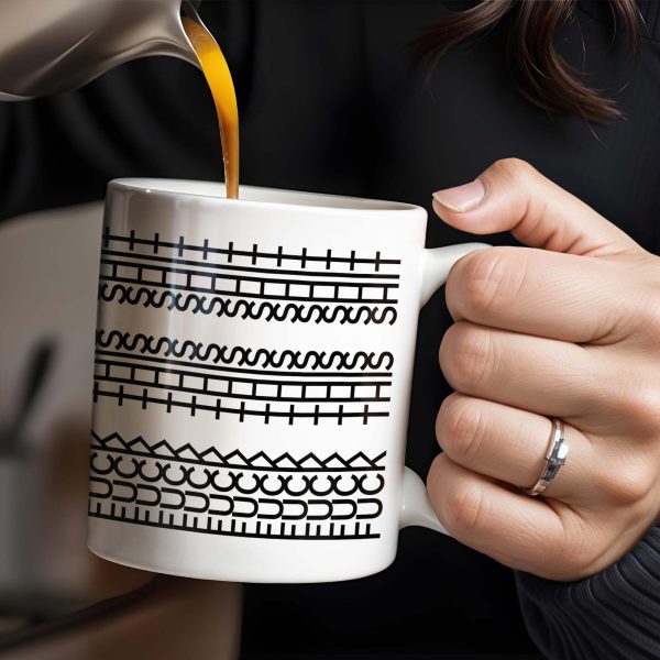 Enjoy Your Daily Coffee With Traditional Patterns, Geometric Lines - Personalized Custom Coffee Mug - FAM353_MG