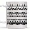 Enjoy Your Daily Coffee With Traditional Patterns, Geometric Lines - Personalized Custom Coffee Mug - FAM353_MG
