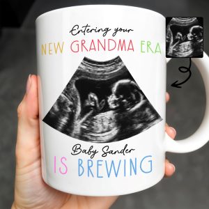 Entering Your New Grandma Era, Baby Sander Is Brewing, Ultrasound Image - Personalized Custom Coffee Mug - GRM066_MG