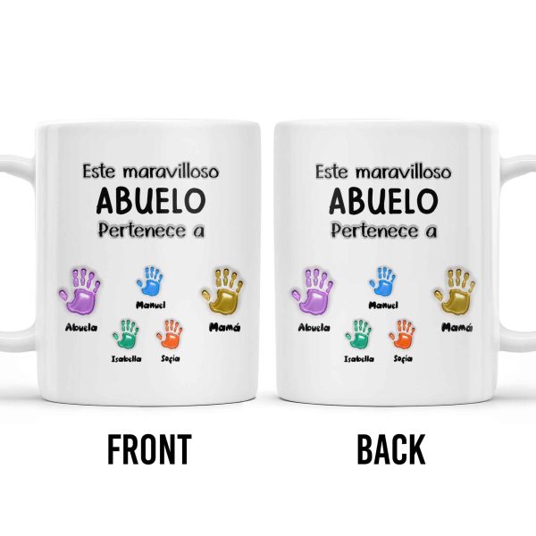 Este Maravilloso Padre Abuelo Pertenece A - Personalized Custom Coffee Mug - GRP032_MG