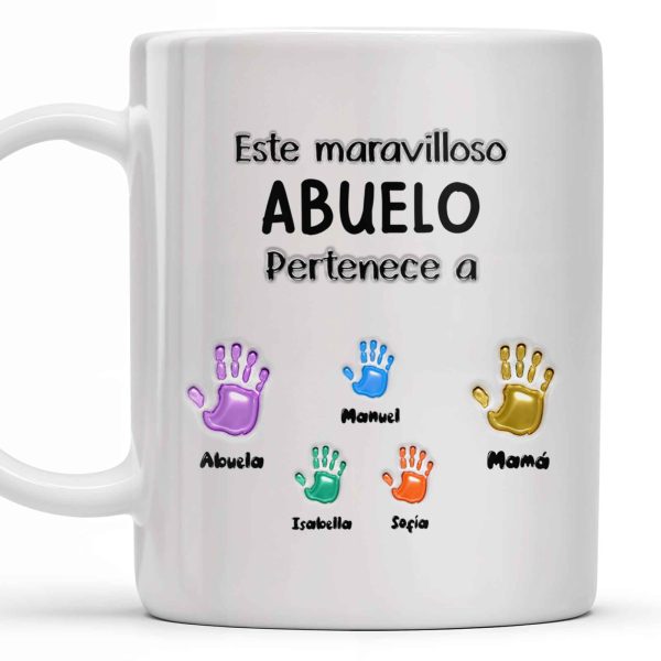 Este Maravilloso Padre Abuelo Pertenece A - Personalized Custom Coffee Mug - GRP032_MG