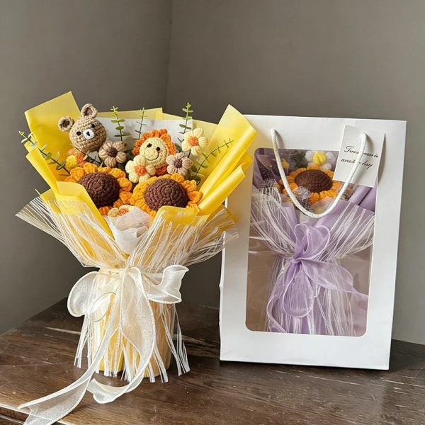 Eternal Crochet Flower Bouquet for Graduation, Birthday, and Valentine's Gifts