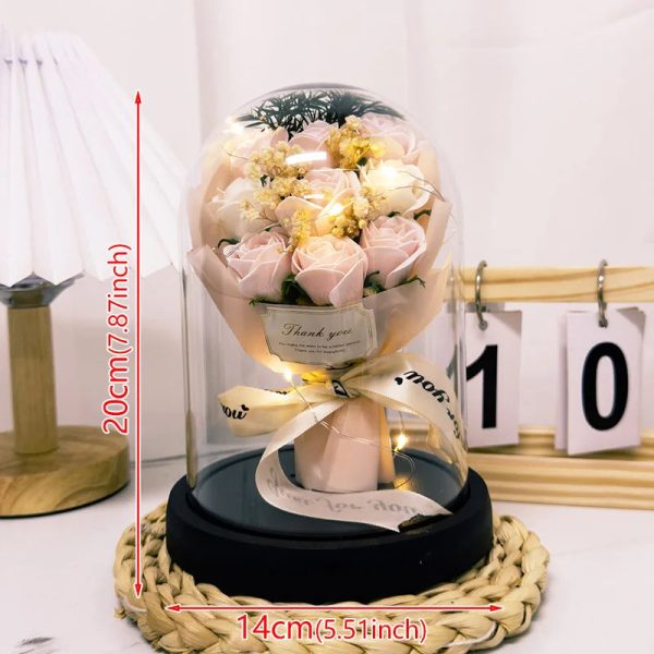 Eternal LED Rose Acrylic Dome Decor