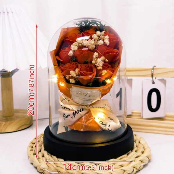 Eternal LED Rose Acrylic Dome Decor